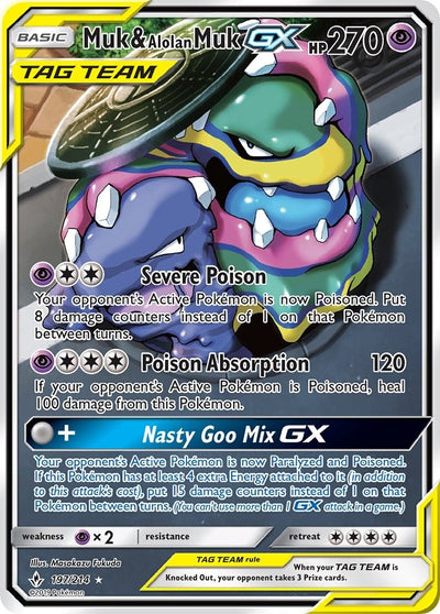Image for Muk & Alolan Muk GX (197) (Full Art) (SM - Unbroken Bonds) (197/214) - Pokemon