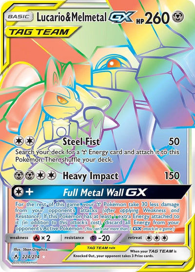 Image for Lucario & Melmetal GX (Secret) (SM - Unbroken Bonds) (224/214) - Pokemon