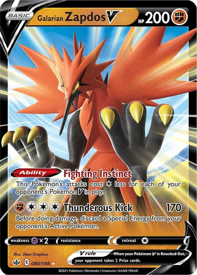 Galarian Zapdos V (SWSH06: Chilling Reign) (080/198)