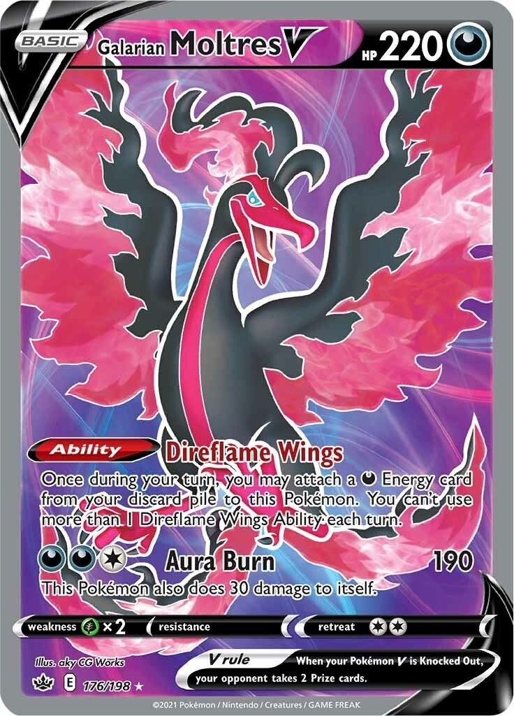 Galarian Moltres V (Full Art) (SWSH06: Chilling Reign) (176/198)