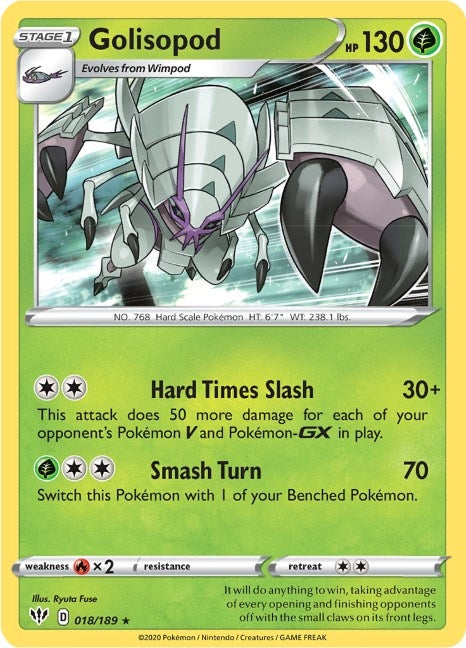 Golisopod (SWSH03: Darkness Ablaze) (018/189) 