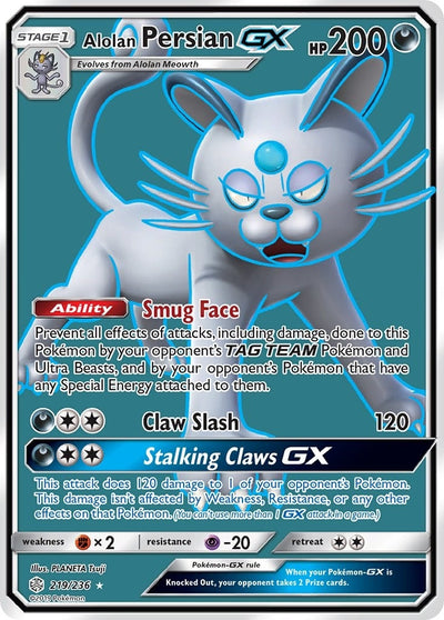 Image for Alolan Persian GX (Full Art) (SM - Cosmic Eclipse) (219/236) - Pokemon
