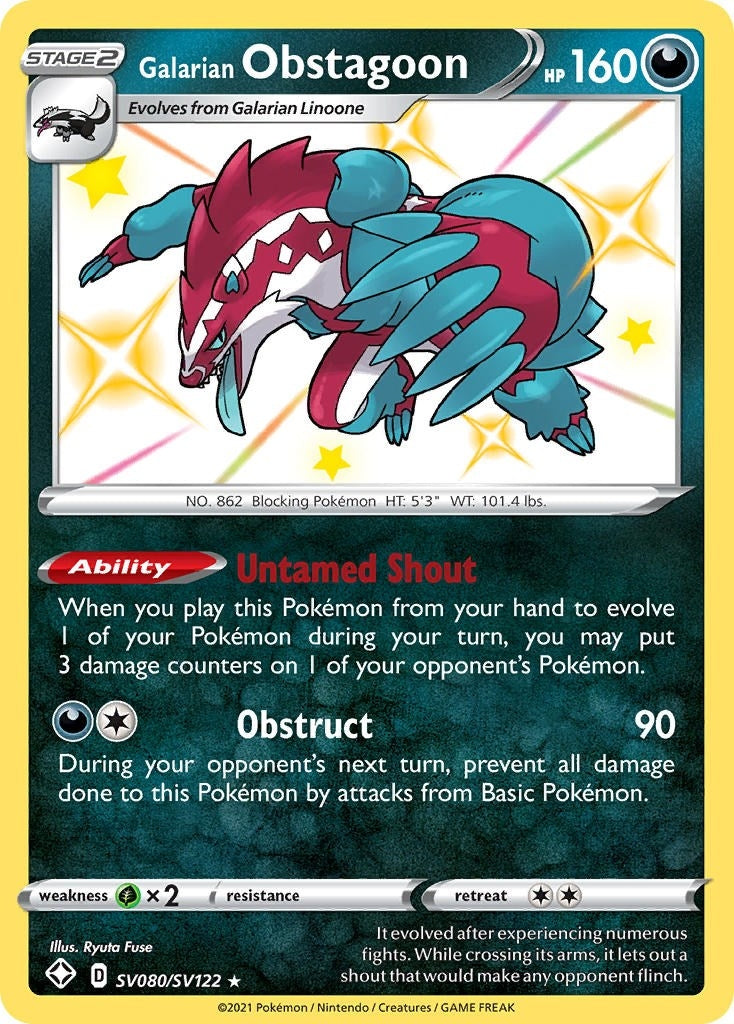 Galarian Obstagoon (Shining Fates: Shiny Vault) (SV080/SV122)