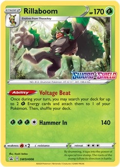 Image for Rillaboom - SWSH006 (Prerelease) (SWSH: Sword & Shield Promo Cards) (SWSH006) - Pokemon