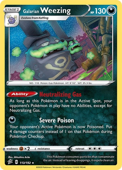 Image for Galarian Weezing (SWSH02: Rebel Clash) (113/192) - Pokemon