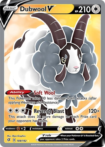 Image for Dubwool V (Full Art) (SWSH02: Rebel Clash) (188/192) - Pokemon