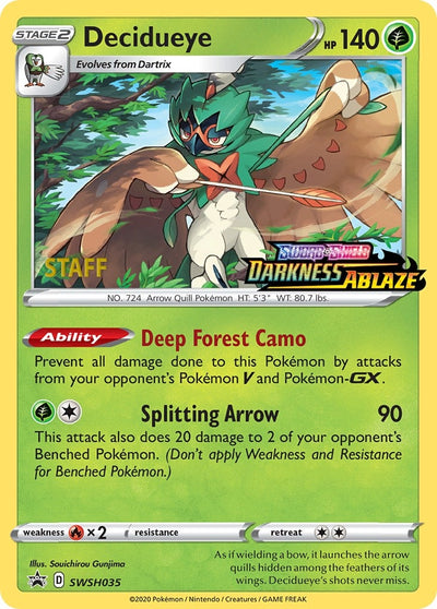 Image for Decidueye - SWSH035 (Prerelease) [Staff] (SWSH: Sword & Shield Promo Cards) (SWSH035) - Pokemon