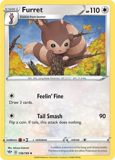 Image for Furret (SWSH03: Darkness Ablaze) (136/189) - Pokemon