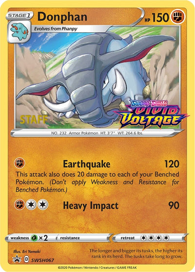 Image for Donphan - SWSH067 (Prerelease) [Staff] (SWSH: Sword & Shield Promo Cards) (SWSH067) - Pokemon