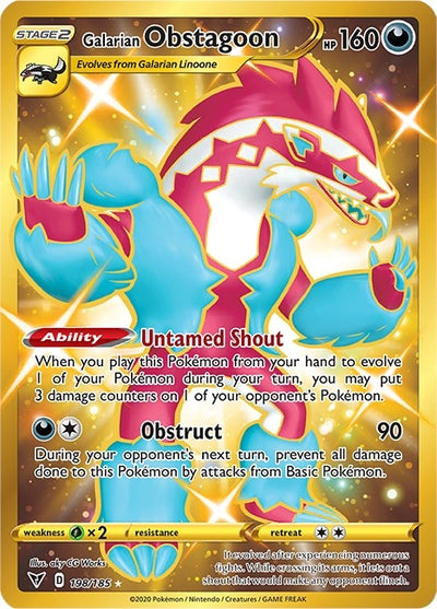 Image for Galarian Obstagoon (Secret) (SWSH04: Vivid Voltage) (198/185) - Pokemon