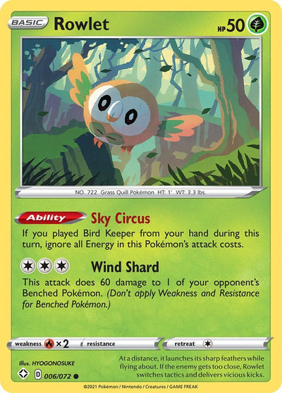Image for Rowlet (Shining Fates) (006/072) - Pokemon