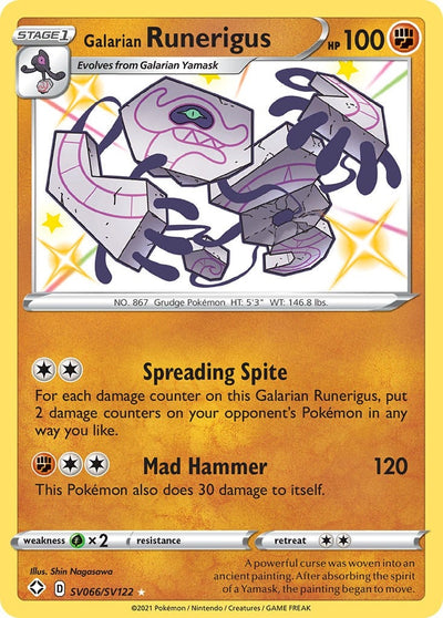 Image for Galarian Runerigus (Shining Fates: Shiny Vault) (SV066/SV122) - Pokemon
