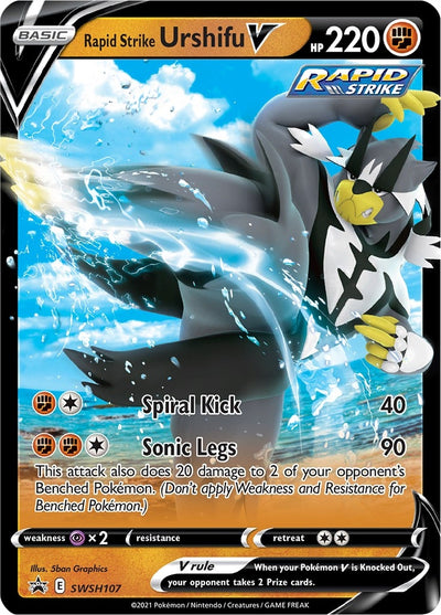Image for Rapid Strike Urshifu V - SWSH107 (SWSH: Sword & Shield Promo Cards) (SWSH107) - Pokemon