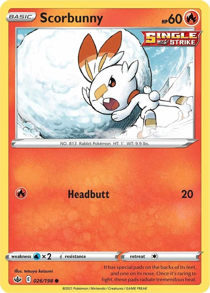 Image for Scorbunny (SWSH06: Chilling Reign) (026/198) - Pokemon