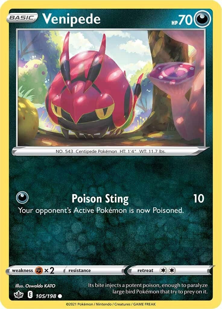 Image for Venipede (SWSH06: Chilling Reign) (105/198) - Pokemon