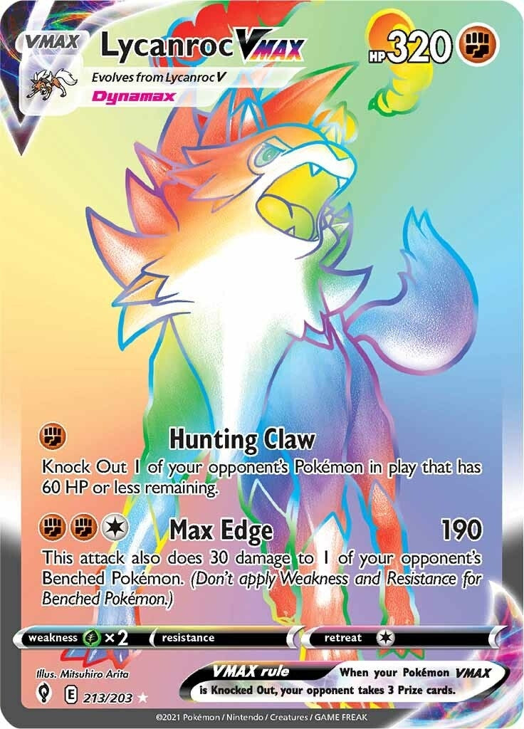 Image for Lycanroc VMAX (Secret) (SWSH07: Evolving Skies) (213/203) - Pokemon