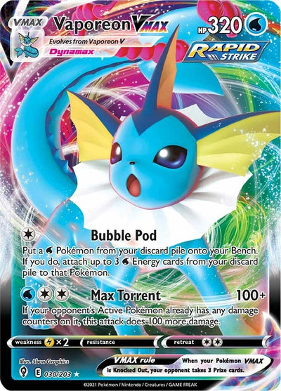 Image for Vaporeon VMAX (SWSH07: Evolving Skies) (030/203) - Pokemon