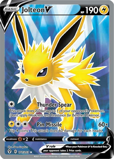 Image for Jolteon V (Full Art) (SWSH07: Evolving Skies) (177/203) - Pokemon