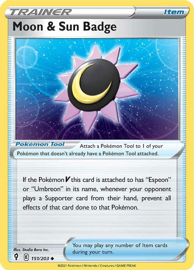 Image for Moon & Sun Badge (SWSH07: Evolving Skies) (151/203) - Pokemon