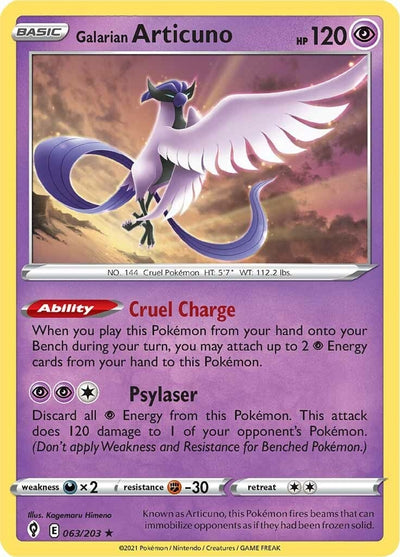 Image for Galarian Articuno (SWSH07: Evolving Skies) (063/203) - Pokemon