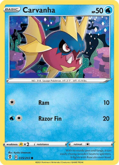 Image for Carvanha (SWSH07: Evolving Skies) (035/203) - Pokemon