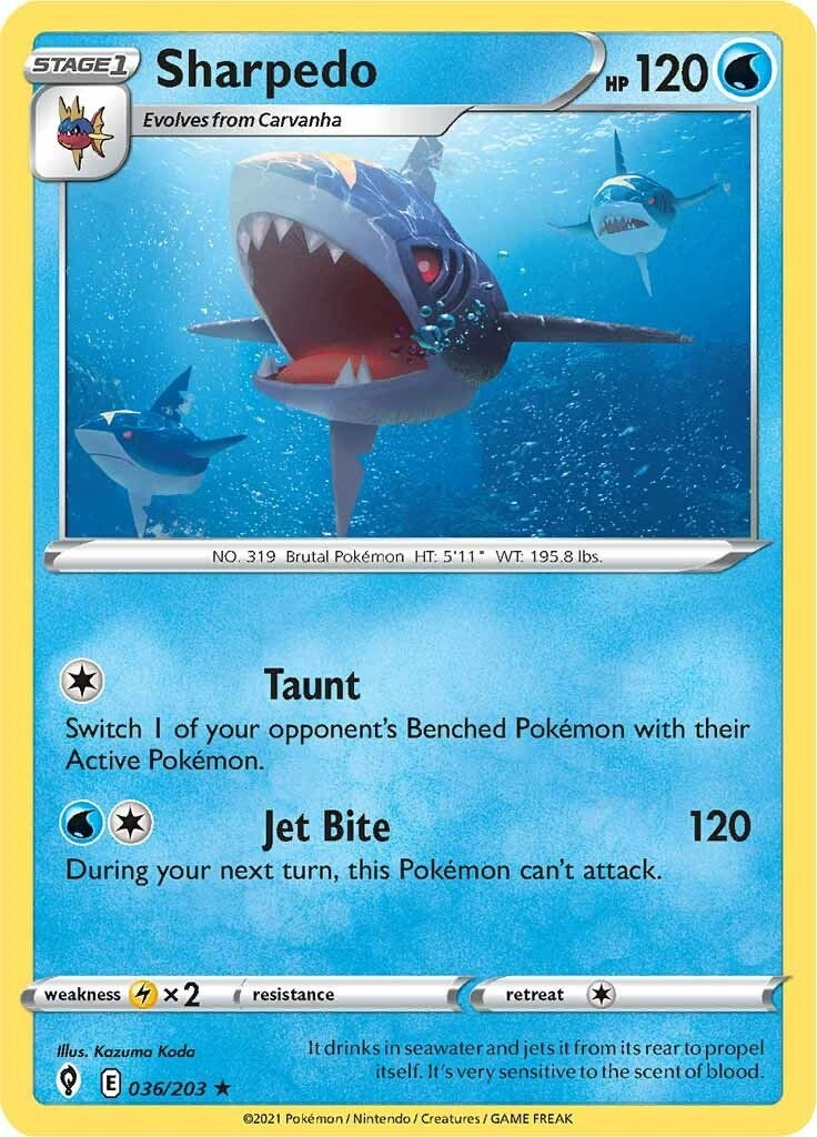 Image for Sharpedo (SWSH07: Evolving Skies) (036/203) - Pokemon