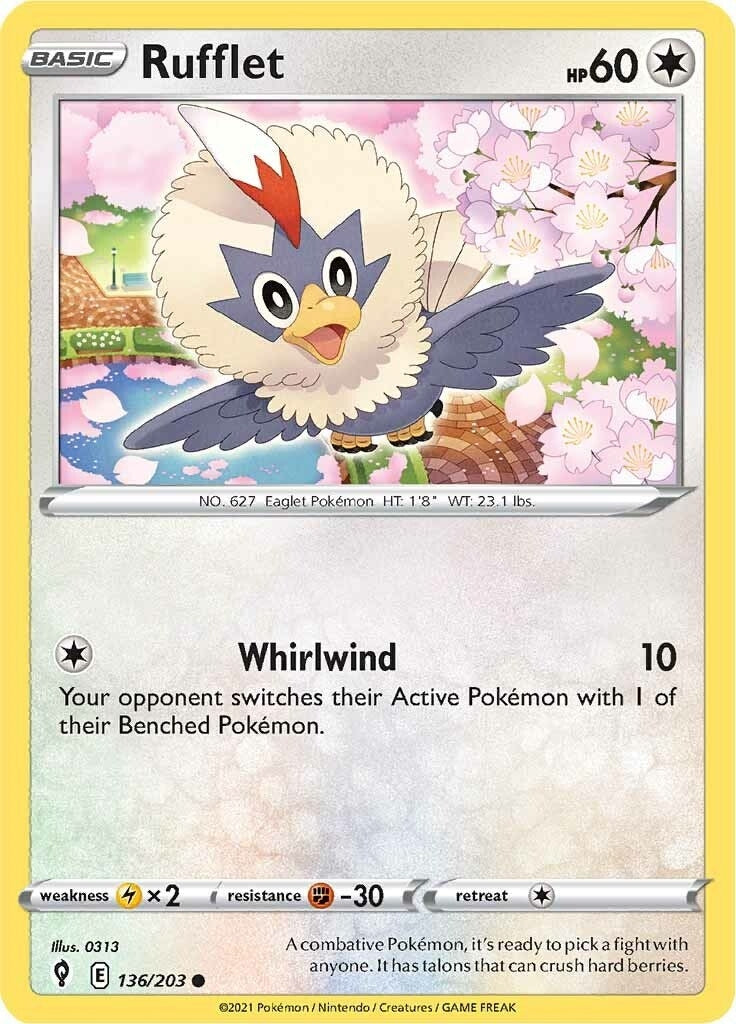 Image for Rufflet (SWSH07: Evolving Skies) (136/203) - Pokemon