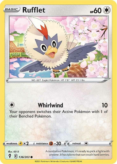 Image for Rufflet (SWSH07: Evolving Skies) (136/203) - Pokemon