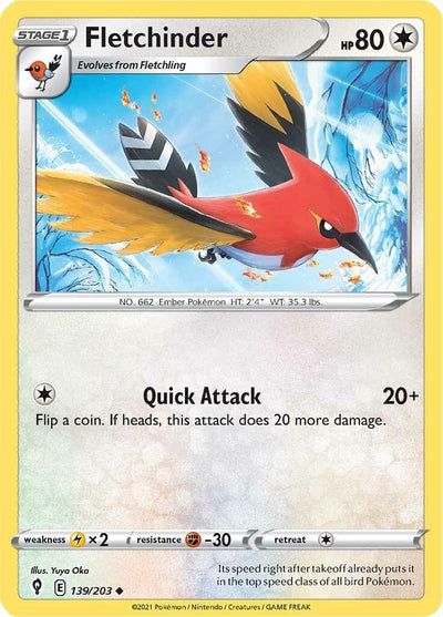 Image for Fletchinder (SWSH07: Evolving Skies) (139/203) - Pokemon