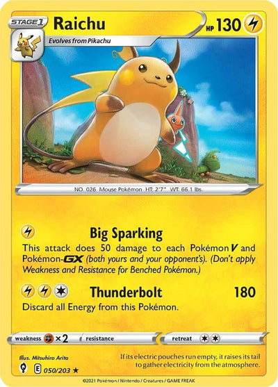 Image for Raichu (SWSH07: Evolving Skies) (050/203) - Pokemon