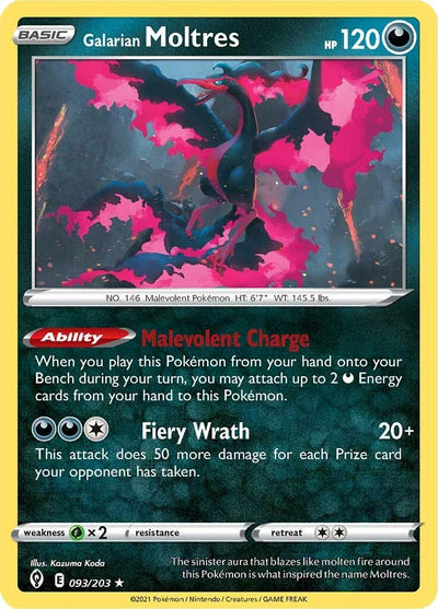 Image for Galarian Moltres (SWSH07: Evolving Skies) (093/203) - Pokemon