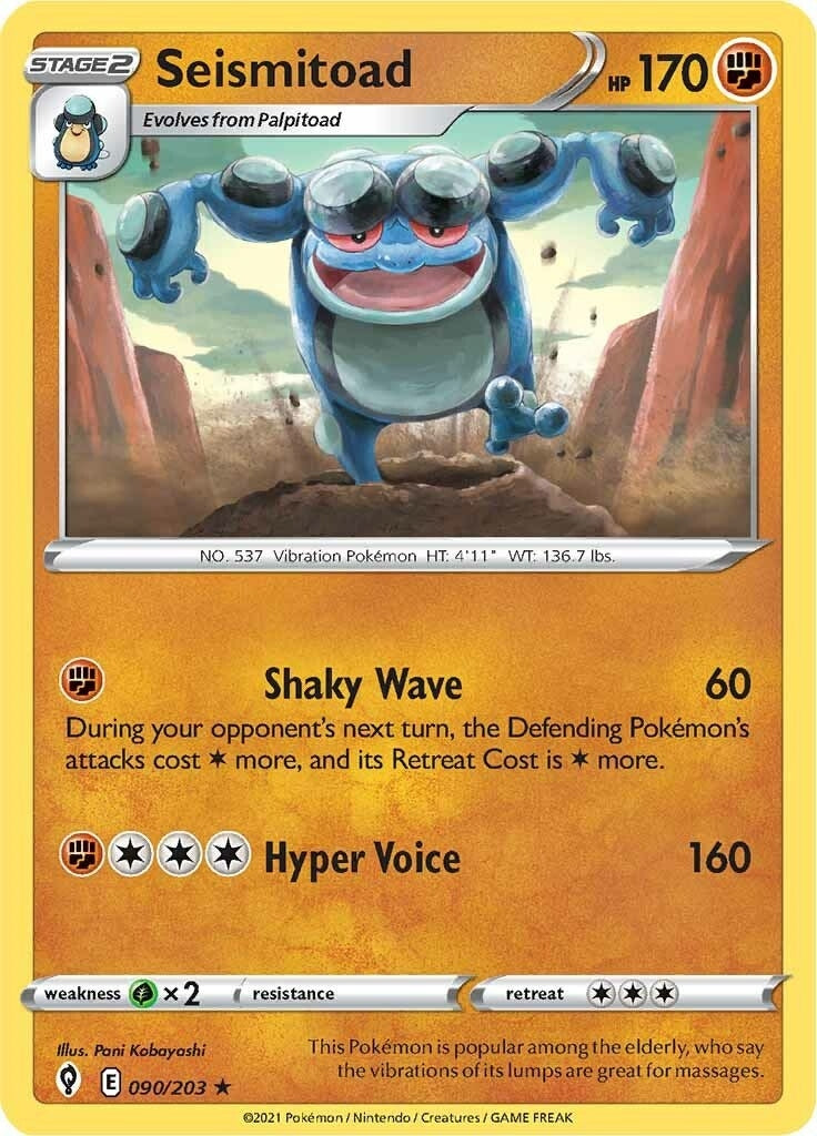 Image for Seismitoad (SWSH07: Evolving Skies) (090/203) - Pokemon
