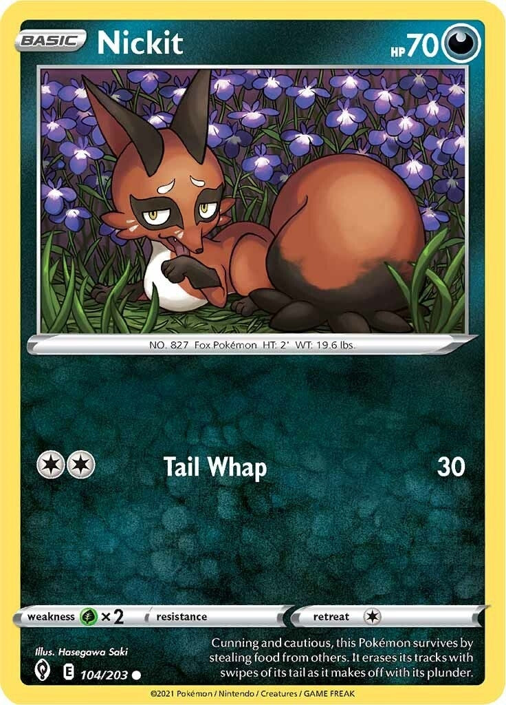 Image for Nickit (SWSH07: Evolving Skies) (104/203) - Pokemon