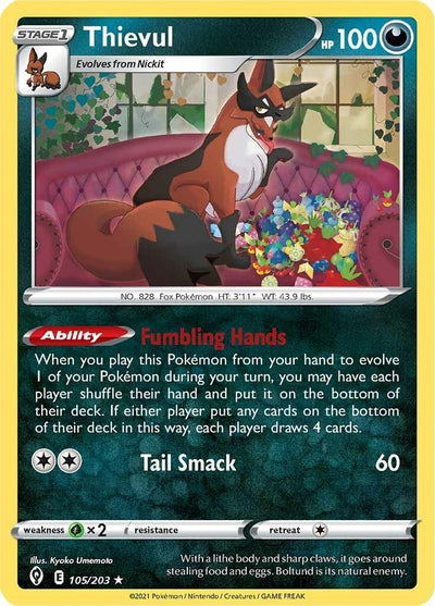 Image for Thievul (SWSH07: Evolving Skies) (105/203) - Pokemon
