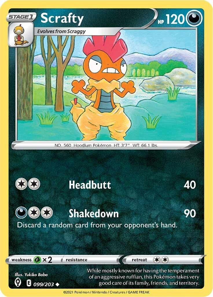 Image for Scrafty (SWSH07: Evolving Skies) (099/203) - Pokemon