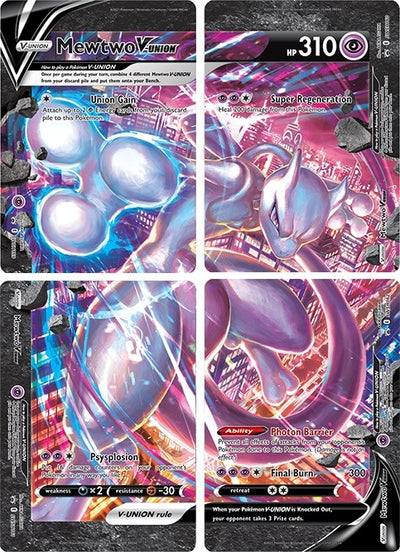 Image for Mewtwo V-UNION [Set of 4] (SWSH: Sword & Shield Promo Cards) - Pokemon