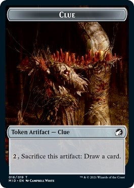 Image for Clue // Vampire Double-Sided Token (Innistrad: Midnight Hunt) (16 // 14) - Magic: The Gathering