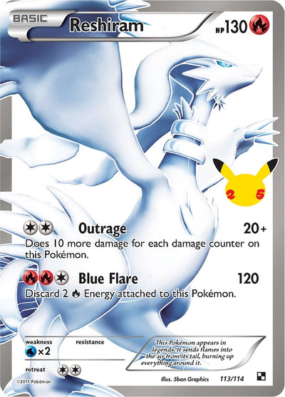 Image for Reshiram (Celebrations: Classic Collection) (113/114) - Pokemon