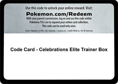 Image for Code Card - Celebrations Elite Trainer Box - Pokemon