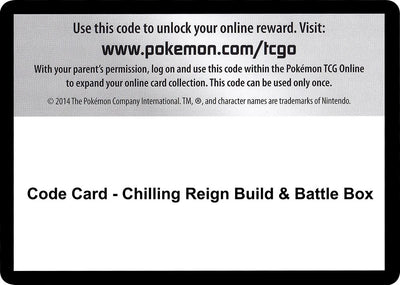Image for Code Card - Chilling Reign Build & Battle Box - Pokemon