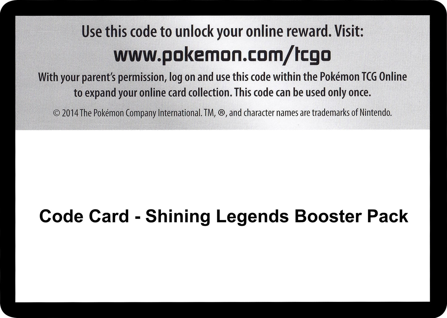 Image for Code Card - Shining Legends Booster Pack - Pokemon
