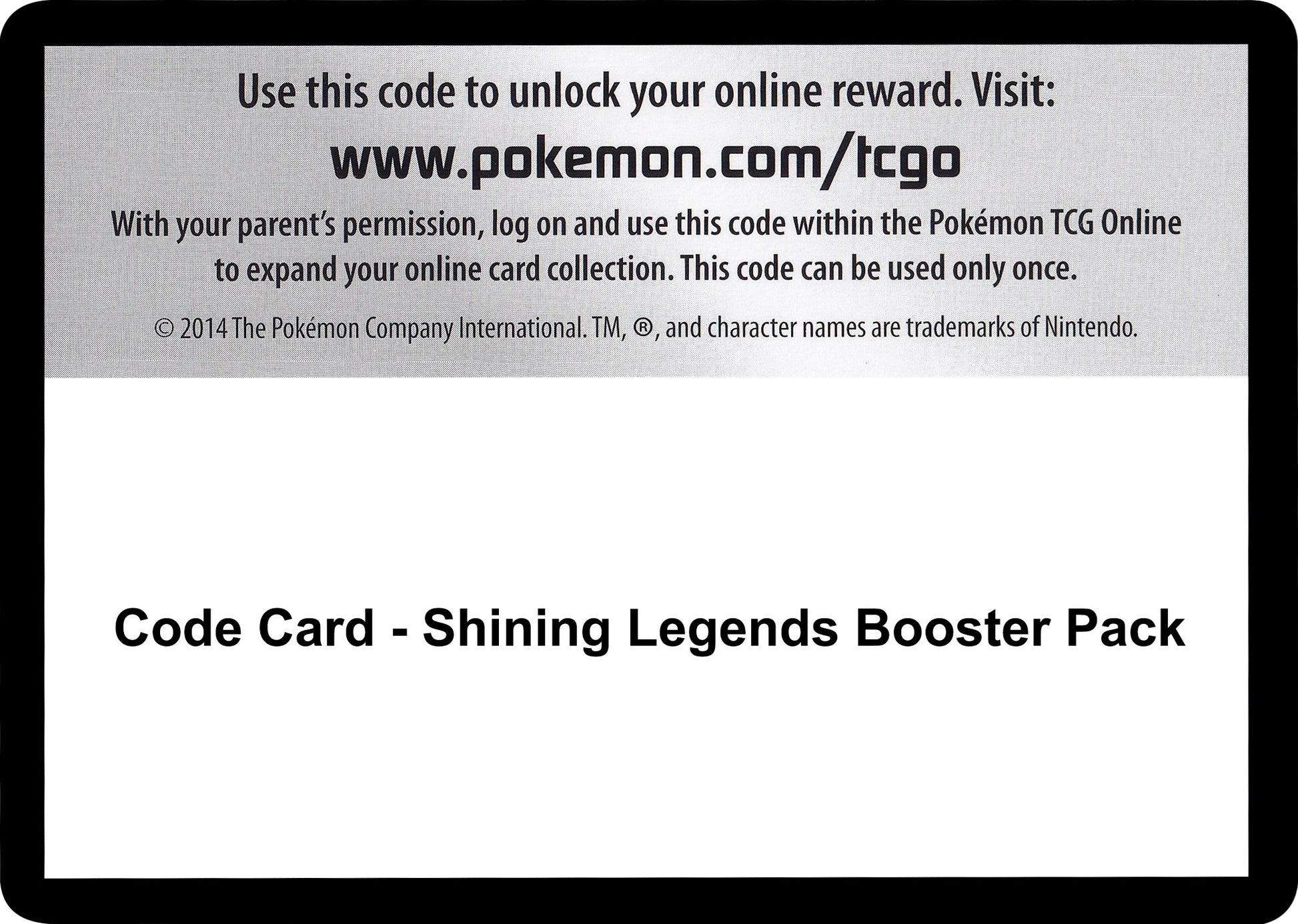 Image for Code Card - Shining Legends Booster Pack - Pokemon