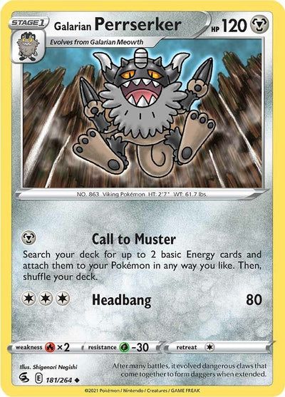 Image for Galarian Perrserker (SWSH08: Fusion Strike) (181/264) - Pokemon