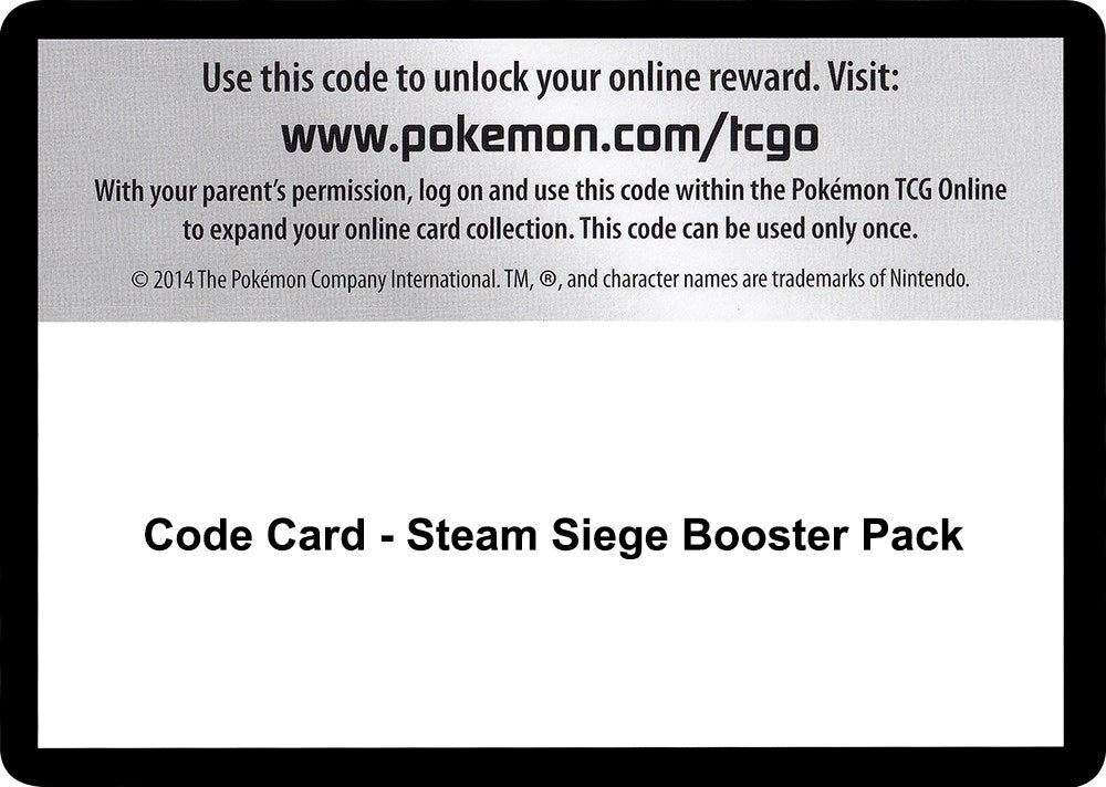 Image for Code Card - Steam Siege Booster Pack - Pokemon