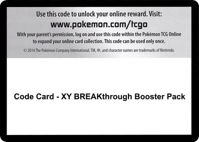 Image for Code Card - XY BREAKthrough Booster Pack - Pokemon