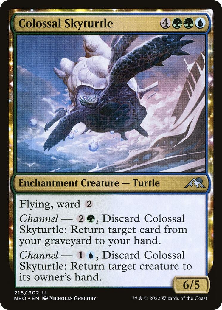 Image for Colossal Skyturtle (Kamigawa: Neon Dynasty) (216) - Magic: The Gathering