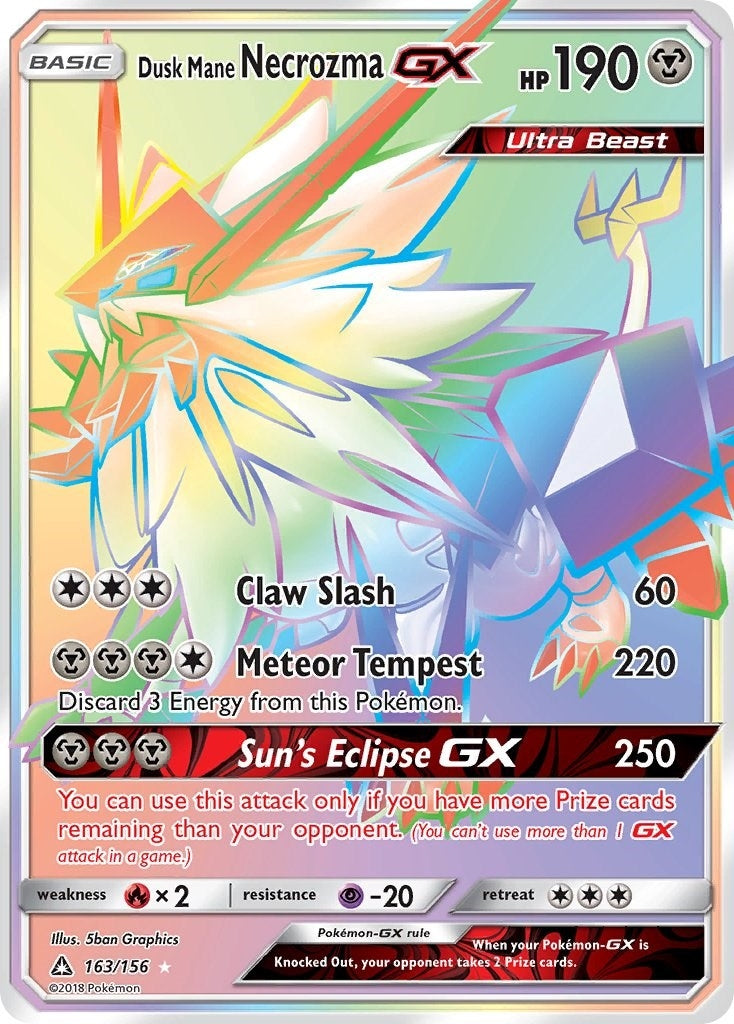 Dusk Mane Necrozma GX (Secret Rare) (SM - Ultra Prism) (163/156) 