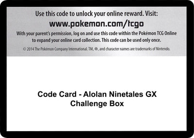 Image for Code Card - Alolan Ninetales GX Challenge Box - Pokemon