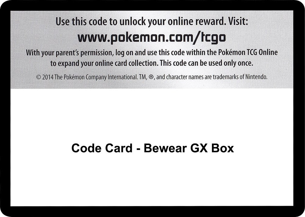 Image for Code Card - Bewear GX Box - Pokemon