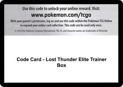 Image for Code Card - Lost Thunder Elite Trainer Box - Pokemon